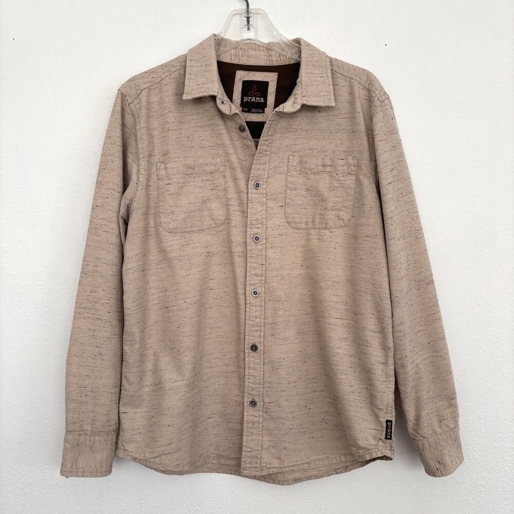 Prana Mens Organic Cotton Button Up Shirt Small